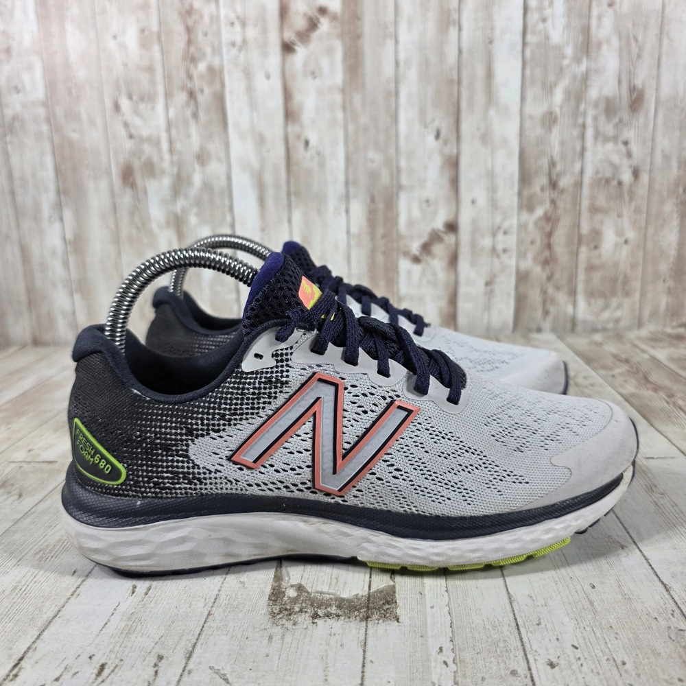 New Balance Fresh Foam 680v7 Womens Running Shoes Grey Black W680LW7 Size‎ 8